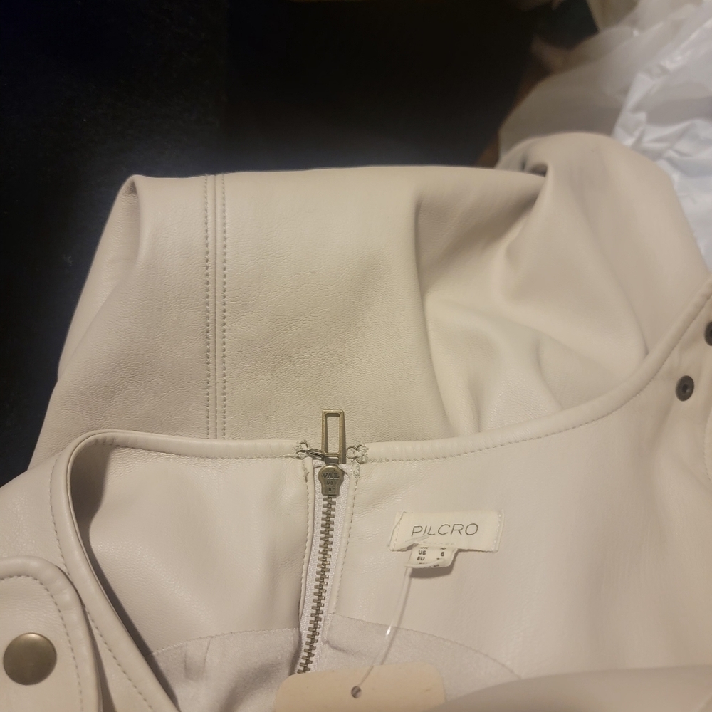 Pilcro for Anthropologie Vegan Leather Mini Dress Size 6 - Picture 7 of 9
